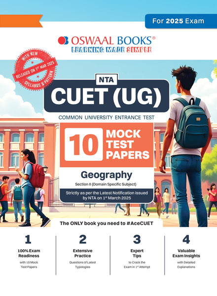 NTA CUET (UG) 10 Mock Test Papers | Section II Geography (For 2025 Exam) | With New Syllabus & Pattern Released on 1st March 2025