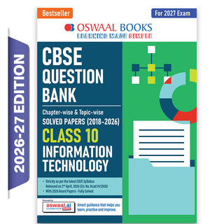 CBSE Class 10 Information Technology Question Bank | Chapter & Topic-wise Solved Papers (2017-2026) | Based on Latest Syllabus (April 2026) | Includes 2026 Papers | For 2027 Exam