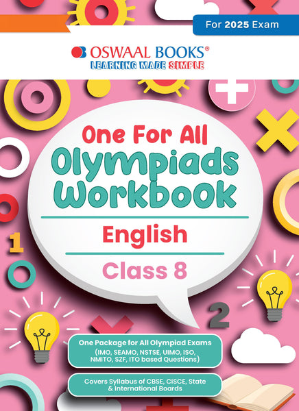 One for All Olympiads Workbook Class 8 English For 2025 Exam