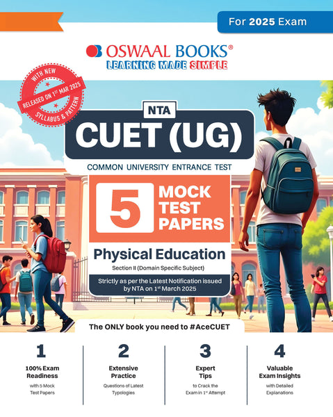 NTA CUET (UG) 5 Mock Test Papers | Section II Physical Education (For 2025 Exam) | With New Syllabus & Pattern Released on 1st March 2025
