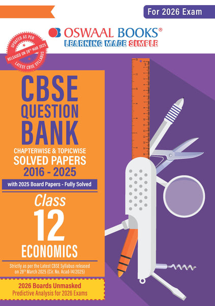 CBSE Question Bank Chapterwise and Topicwise SOLVED PAPERS Class 12 Economics For Exam 2026