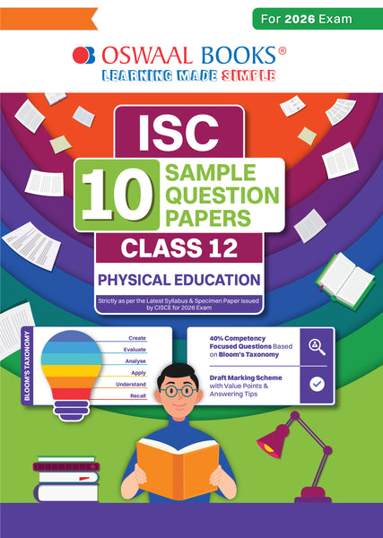 ISC 10 Sample Question Papers Class 12 Physical Education for Board Exam 2026 (Strictly aligned with CISCE Latest Specimen Paper 2026), Competency-Based Questions, Mind Maps, On-Tips Notes, Solved MCQs & Board Marking Scheme