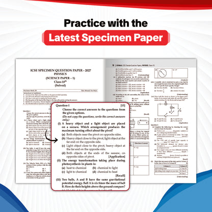 ICSE | 10 Sample Question Papers | Class 10 | Physics (For 2027 Exam) | Includes – Board Paper 2026 & Specimen 2027 | With On Tips Notes, Mind Maps & Oswaal AI