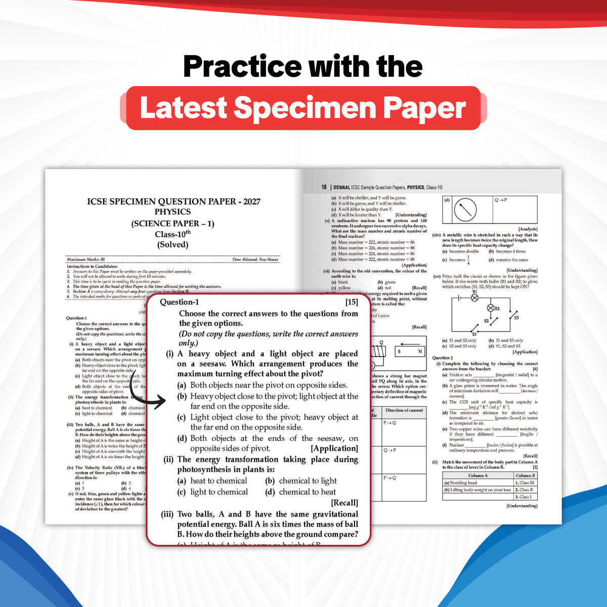 ICSE | 10 Sample Question Papers | Class 10 (Set of 6 Books) | Physics, Chemistry, Biology, Maths, English Paper 1 & 2 (For 2027 Exam) | Includes – Board Paper 2026 & Specimen 2027