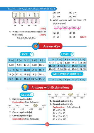 One For All Olympiads Class 4 Logical Reasoning Prep-Guide Book | Chapter-wise Previous Years' Solved Papers | Questions for Silverzone, Crest& Other Exams 2026 | With Sample Papers& Oswaal.AI