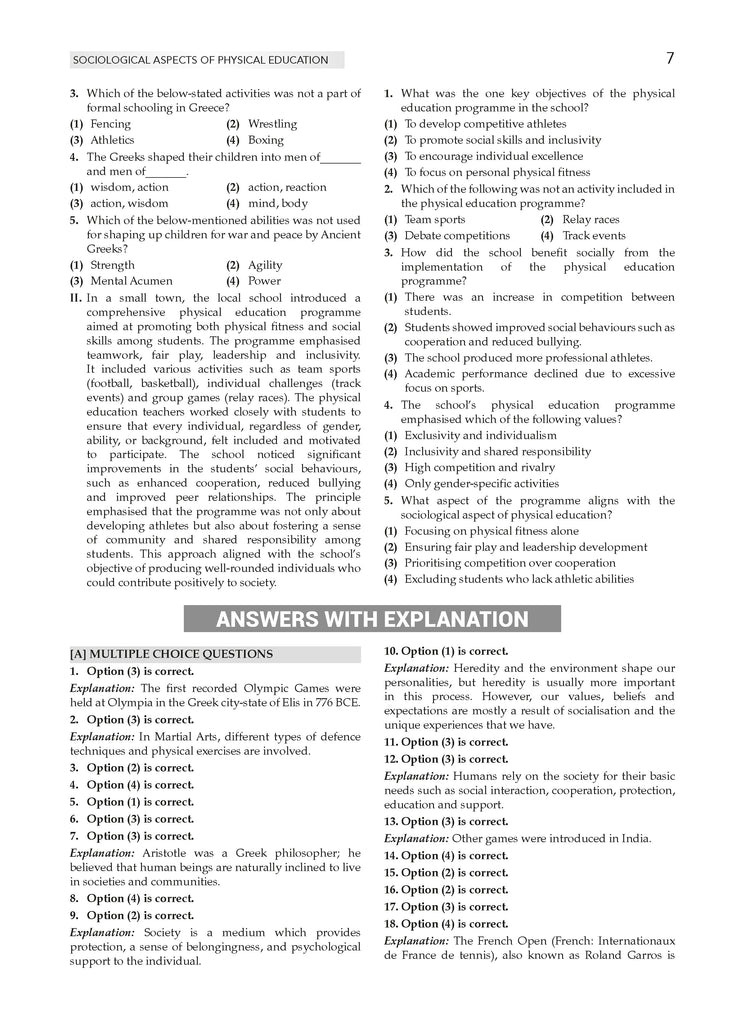 NTA CUET (UG) Chapterwise Question Bank Physical Education (For 2025 Exam)