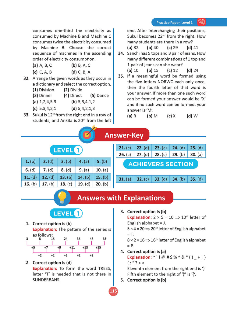 One for All Olympiads Previous Year Solved Papers Class 5 Reasoning For 2025 Exam