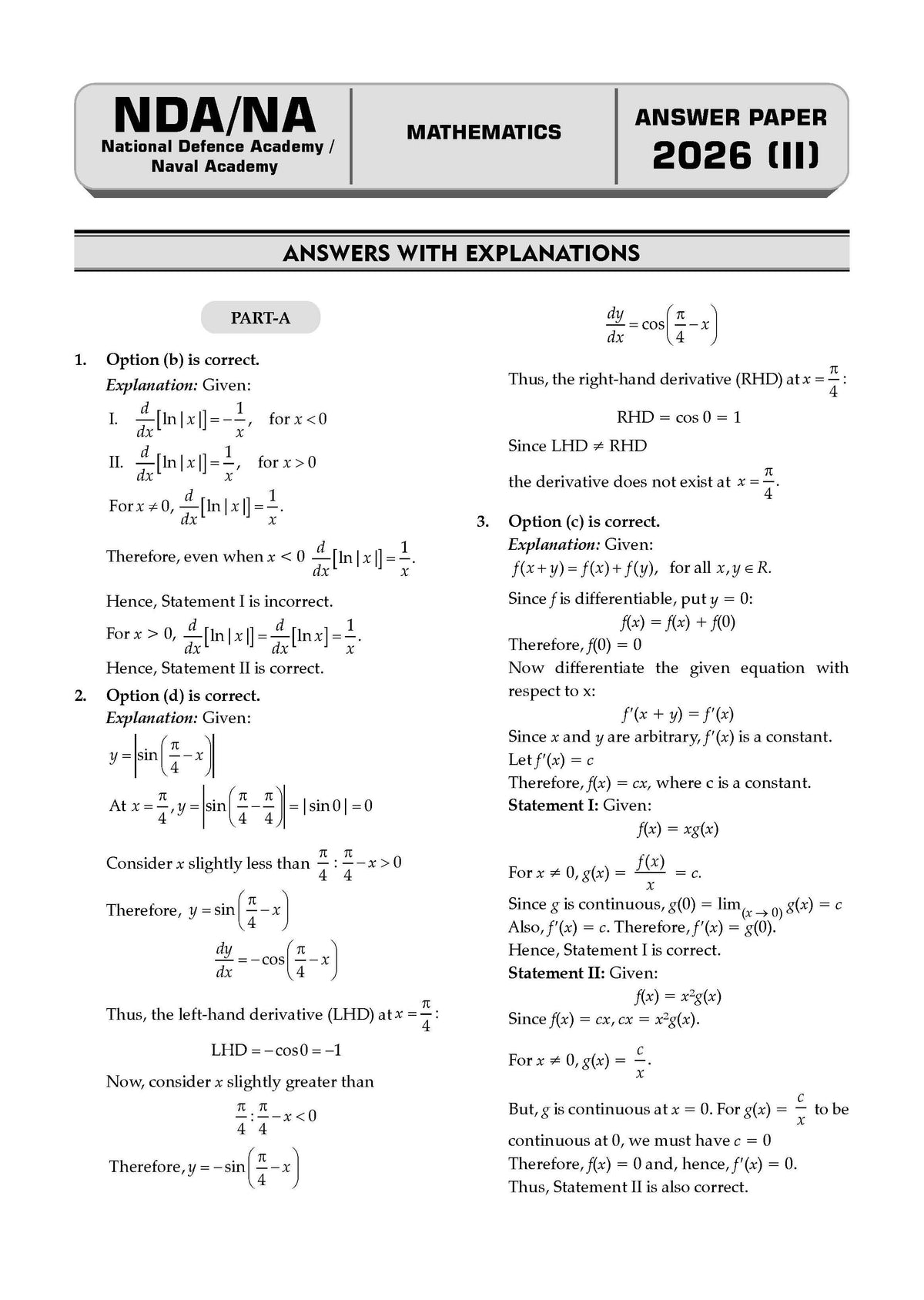NDA/NA 13 Years' Chapter-wise & Topic-wise Solved Papers | Mathematics | 2014–2026 (I & II) | For 2027 Exam | with Oswaal AI