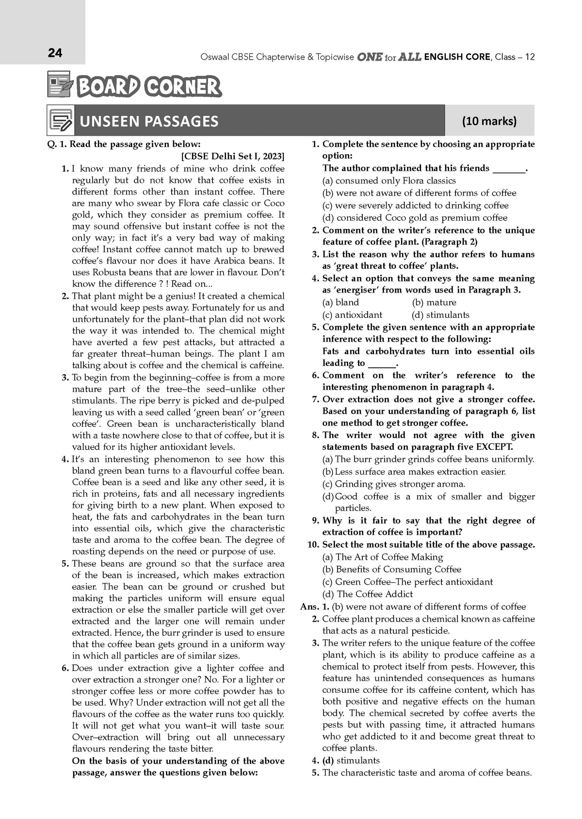 Oswaal CBSE & NCERT One for All Class 12 English Core (For 2027 Exam)
