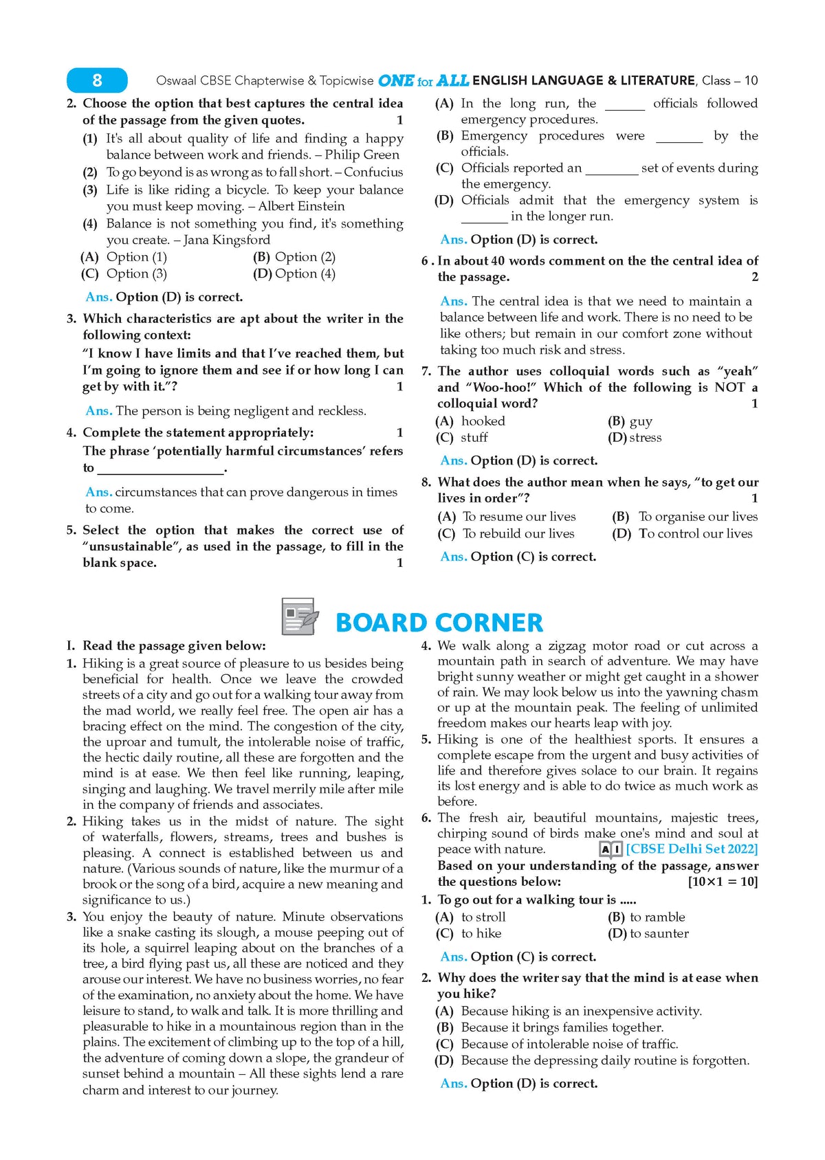 Oswaal CBSE & NCERT One for All Class 10 English Language & Literature (For 2027 Exam)