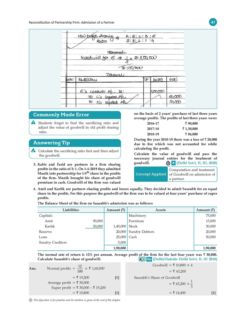 CBSE Question Bank Chapterwise and Topicwise SOLVED PAPERS Class 12 Accountancy For Exam 2026