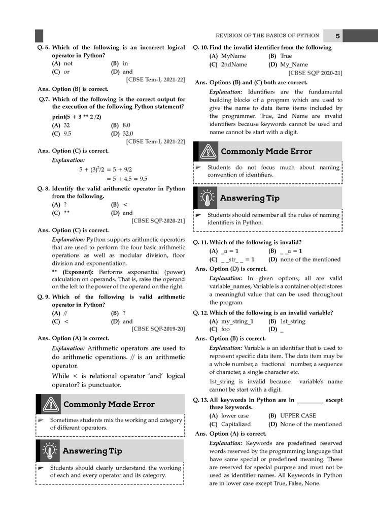 CBSE Question Bank Chapterwise and Topicwise SOLVED PAPERS Class 12 Computer Science For Exam 2026