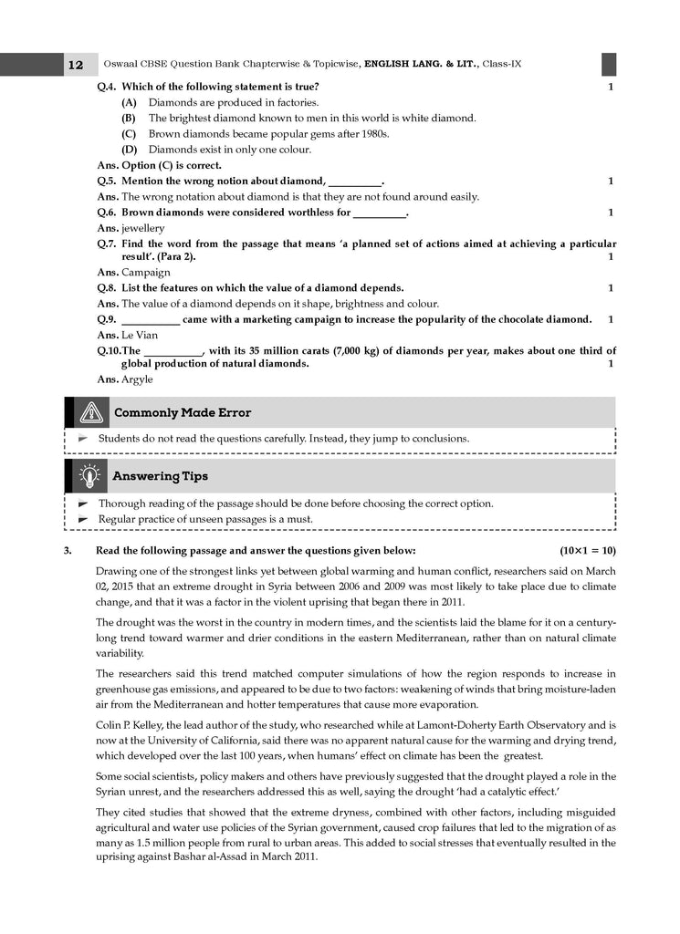 CBSE Question Bank Class 9 English Language & Literature For 2026 Exam