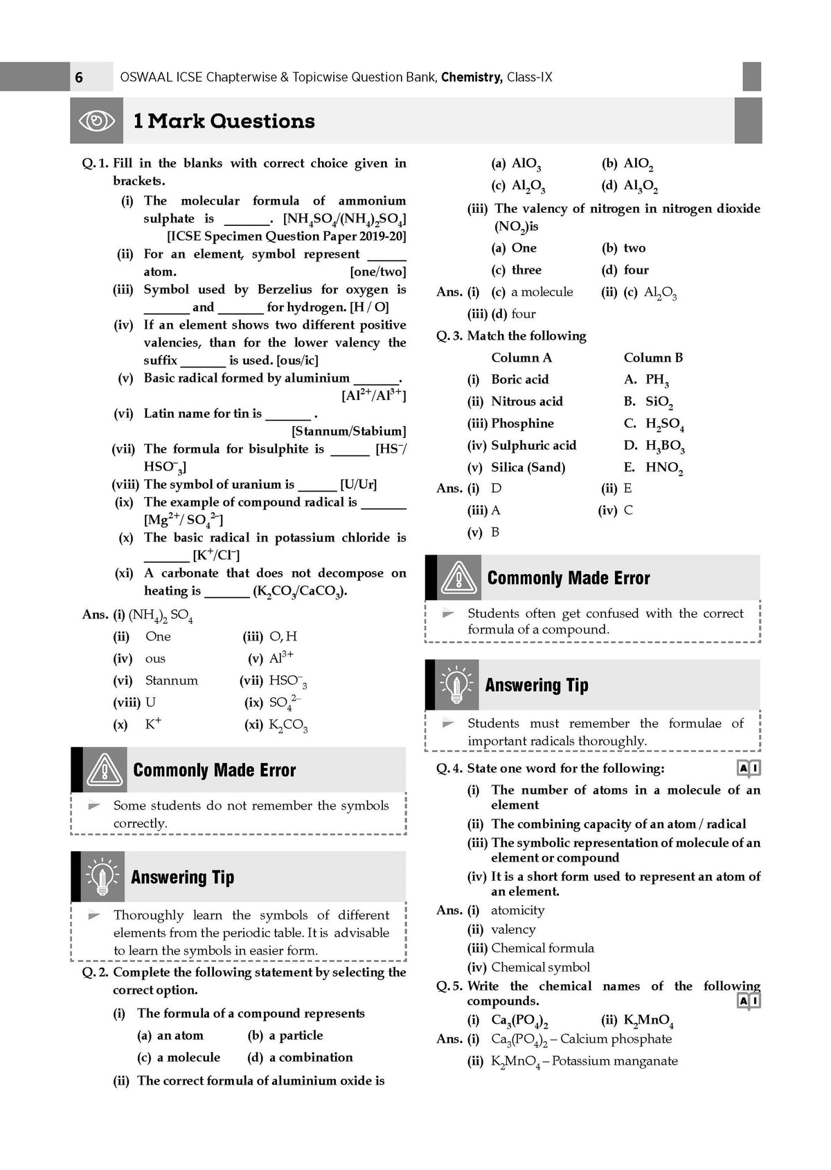 ICSE Question Bank Chemistry Class 9 For 2027 Exam | Chapter-wise & Topic-wise Revision Notes | Competency-focused Questions | Aligned with latest Syllabus & Exam Pattern