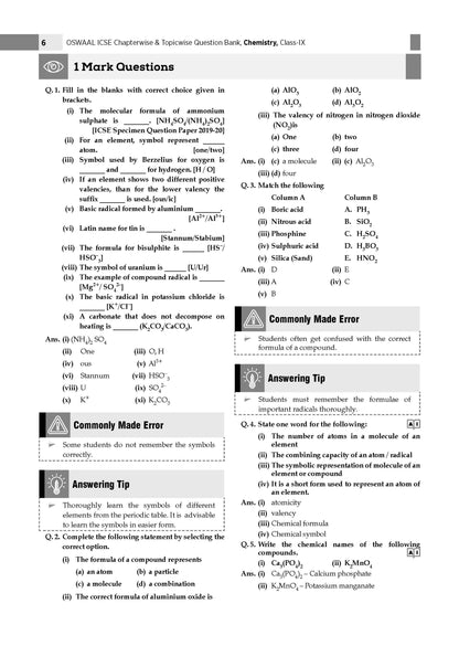 ICSE Question Bank Chemistry Class 9 For 2027 Exam | Chapter-wise & Topic-wise Revision Notes | Competency-focused Questions | Aligned with latest Syllabus & Exam Pattern