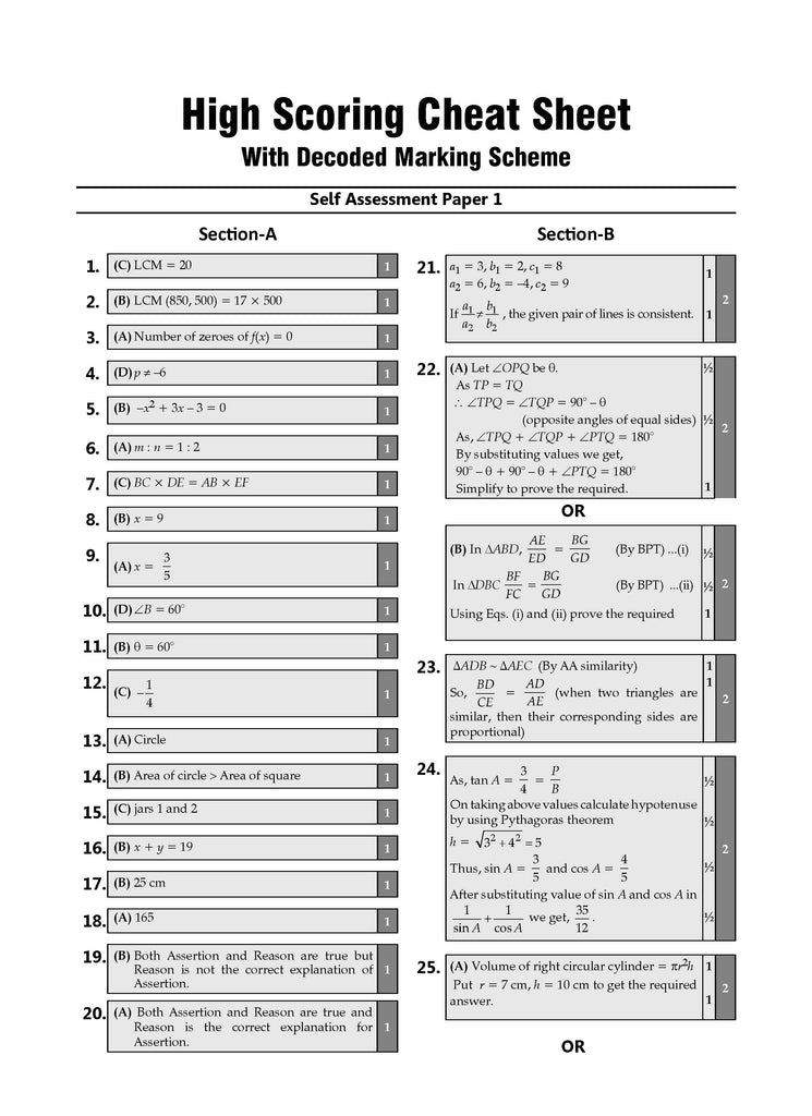 CBSE Sample Question Papers Class 10 Mathematics Basic Book (For 2025 Exam)