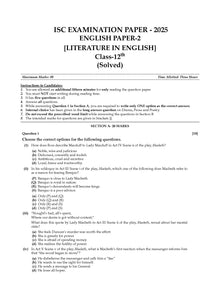 ISC 10 Previous years' Solved papers year-wise 2015-2025, Class-12, Science: PCM: Physics, Chemistry, Mathematics, English 1, English 2, Hindi, Computer science (For 2026 Exam)