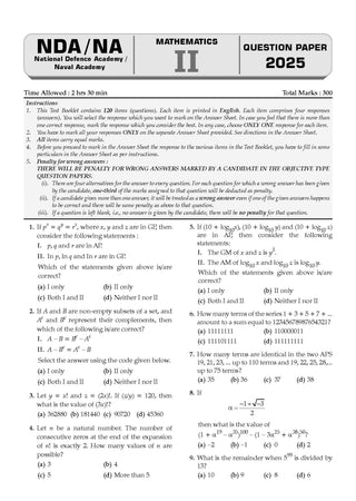NDA-NA (National Defence Academy/Naval Academy) 17 Previous Solved Papers | Yearwise (2017-2025) (I & II) General Ability Test & Mathematics (Set of 2 Books) For 2026 Exam