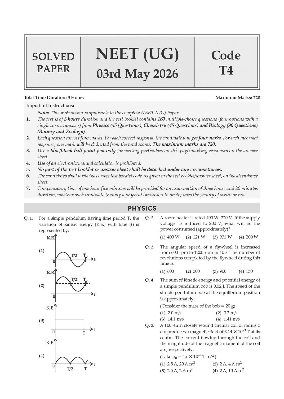 NTA NEET (UG) 20 Previous Years' Solved Papers | Year-wise (2007-2026) | Including all Re-exam papers | Physics | Chemistry | Biology | 3rd May 2026 Paper- Fully Solved | With Oswaal AI