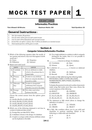 NTA CUET (UG) 5 Mock Test Papers Informatics Practices For 2026 Exam (Section –II) (as per latest 27 Dec., notification) | 300+ MCQs for Practice | Includes 2025 Paper- fully solved | With Oswaal AI