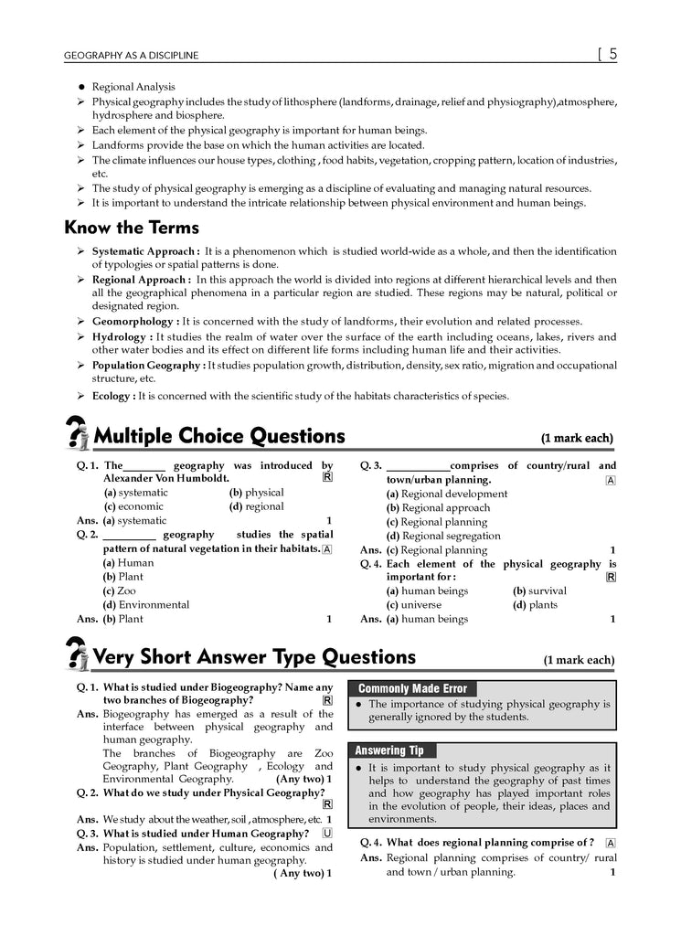 CBSE Question Bank Class 11 Geography For 2026 Exam