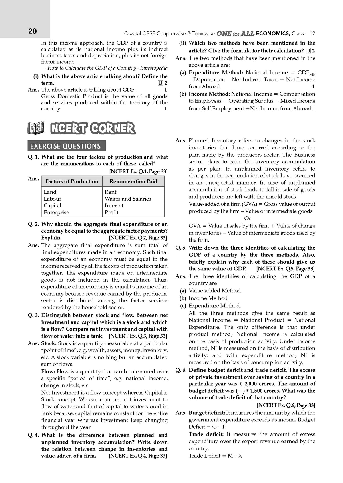 Oswaal CBSE & NCERT One for All Class 12 Economics (For 2027 Exam)