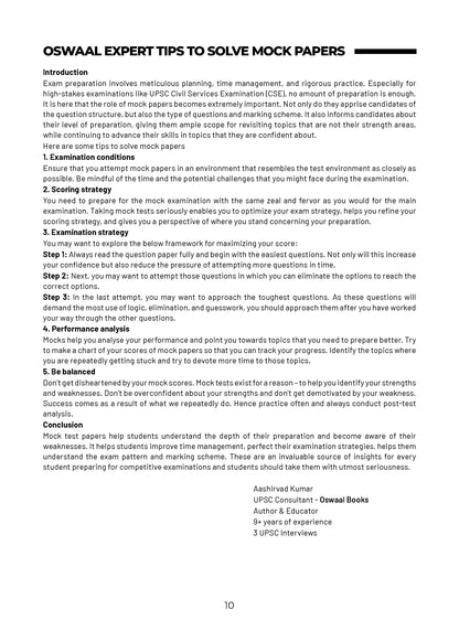 UPSC CSE Prelim 15 Mock Test Papers General Studies Paper-I - Oswaal Books