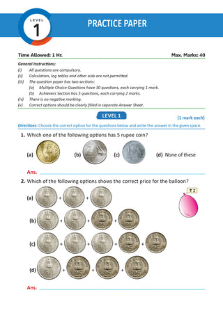 One For All Olympiads Workbook Class 1 Maths | Questions for SOF IMO & Other Olympiad Exams 2026 | With Sample Practice Papers & Oswaal.AI