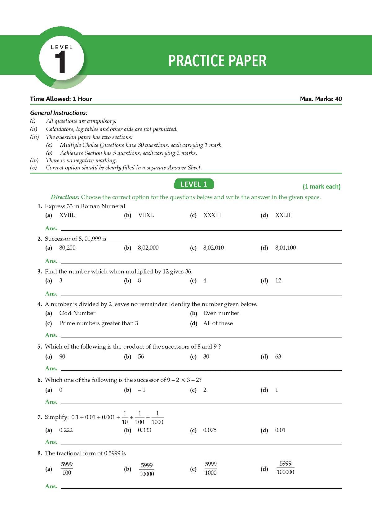 Oswaal One For All Olympiads Workbook Class 6 Maths | Questions for SOF IMO & Other Olympiad Exams 2026 | With Sample Practice Papers & Oswaal.AI