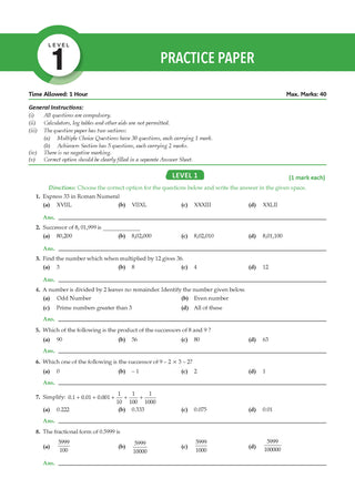 One For All Olympiads Workbook Class 6 Maths | Questions for SOF IMO & Other Olympiad Exams 2026 | With Sample Practice Papers & Oswaal.AI
