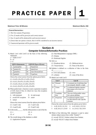 NTA CUET (UG) Chapter-wise Question Bank Informatics Practices For 2026 Exam (as per latest 27 Dec., notification) | PYQs & 400+ NCERT aligned MCQs |With Oswaal AI