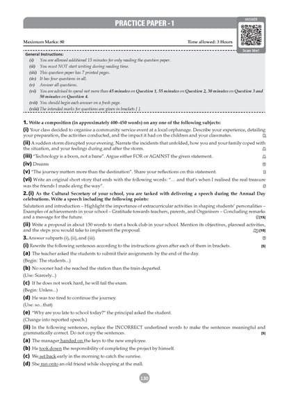 Class 11 & 12 ISC English Paper 1 Language Question Bank (2017-2026) | Chapter-wise & Topic-wise with Competency Based Questions | For 2027 Exam | With Solved 2026 Board Paper | Self-Assessment Papers