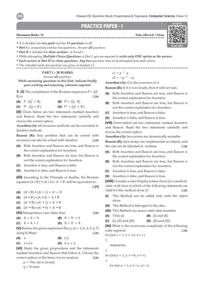Class 12 ISC Computer Science Question Bank (2017-2026) | Chapter-wise & Topic-wise with Competency Based Questions | For 2027 Exam | With Solved 2026 Board Paper | Self-Assessment Papers