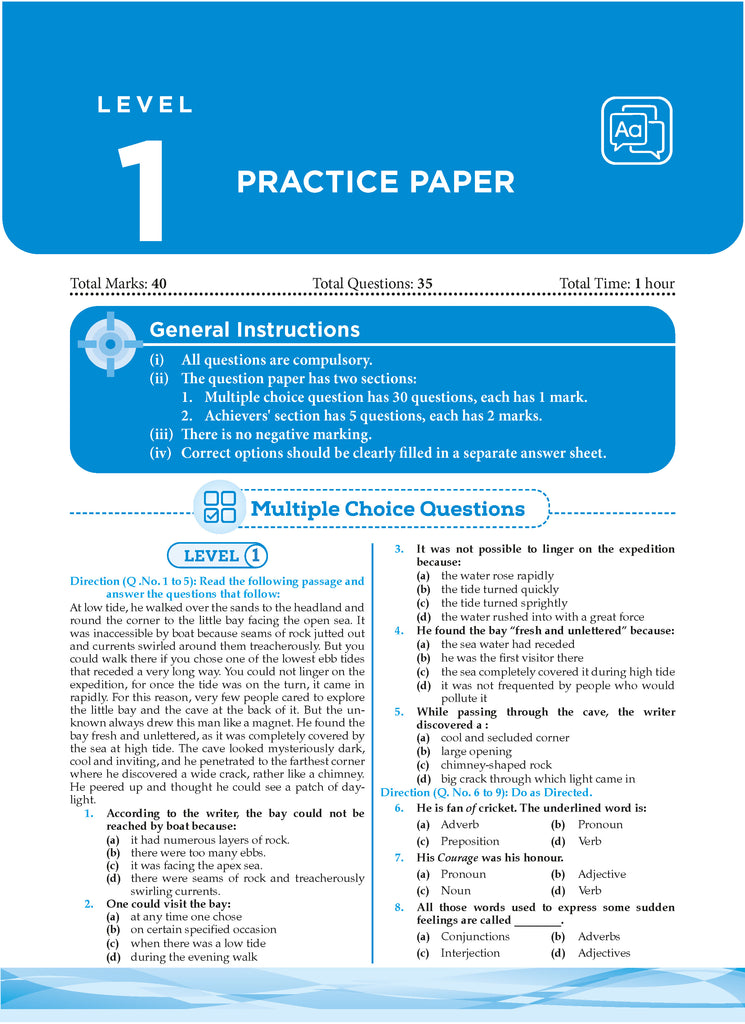 One for All Olympiads Previous Year Solved Papers Class 7 English For 2025 Exam