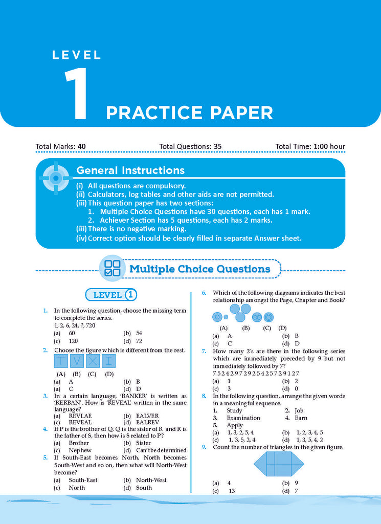 One for All Olympiads Previous Year Solved Papers Class 7 Reasoning For 2025 Exam