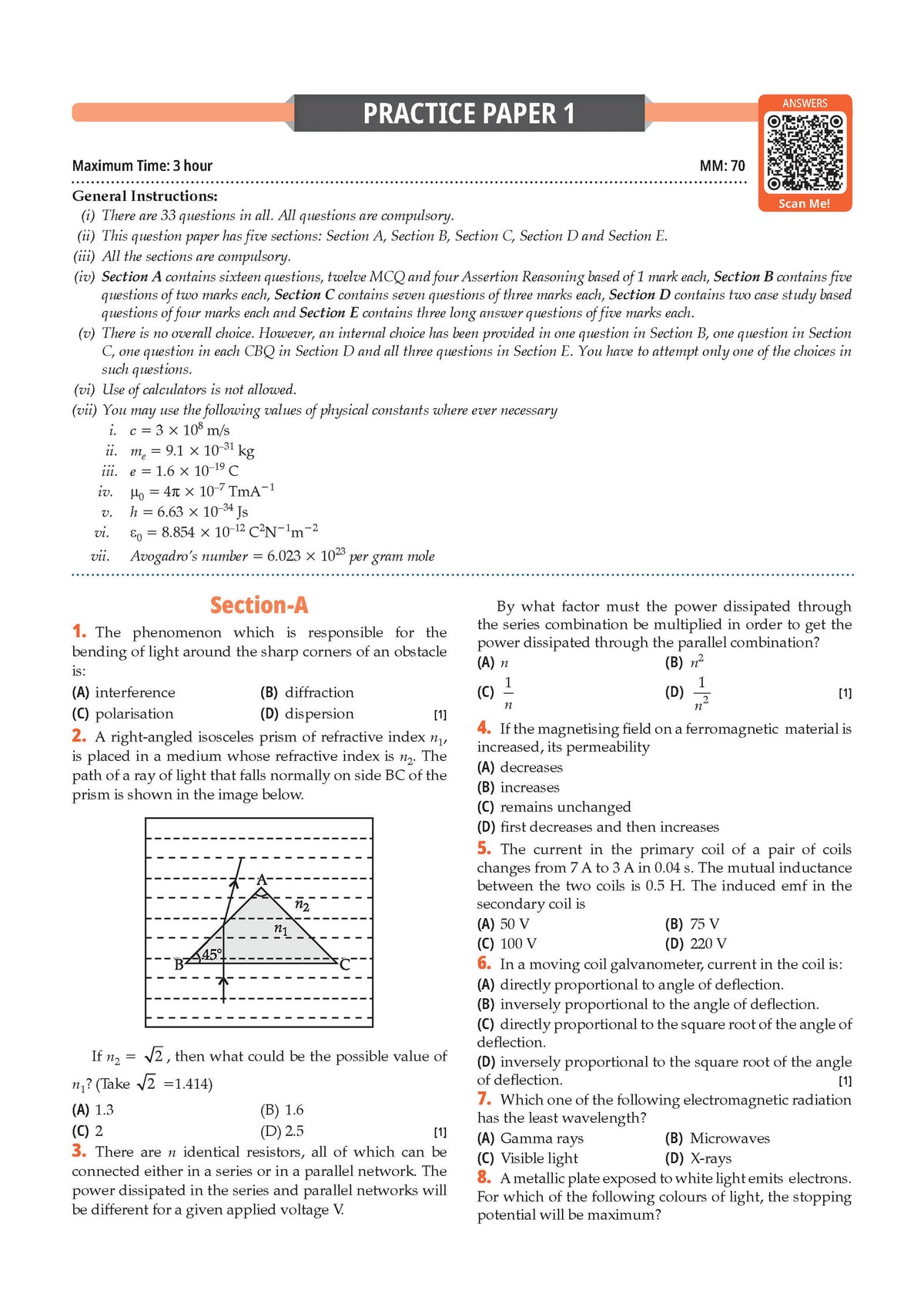 CBSE Question Bank for Class 12 Physics, Chemistry & Biology (Set of 3) Chapter & Topic-wise: Solved Papers (2017-2026) | Includes 2026 solved Papers | With Oswaal AI | For 2027 Exam