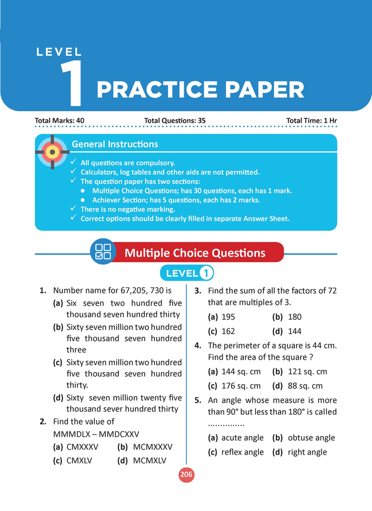 One for All Olympiads Previous Year Solved Papers Class 5 Mathematics For 2025 Exam