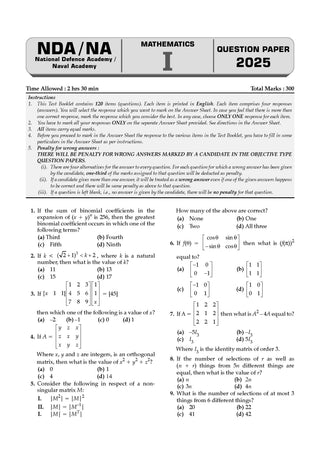 NDA/ NA 18 Previous Years’ Solved Papers| Year-wise (2017 to 2026(I)| Mathematics | Includes 2026 Paper – I | For Sep 2026 (II) Exam| With Oswaal AI