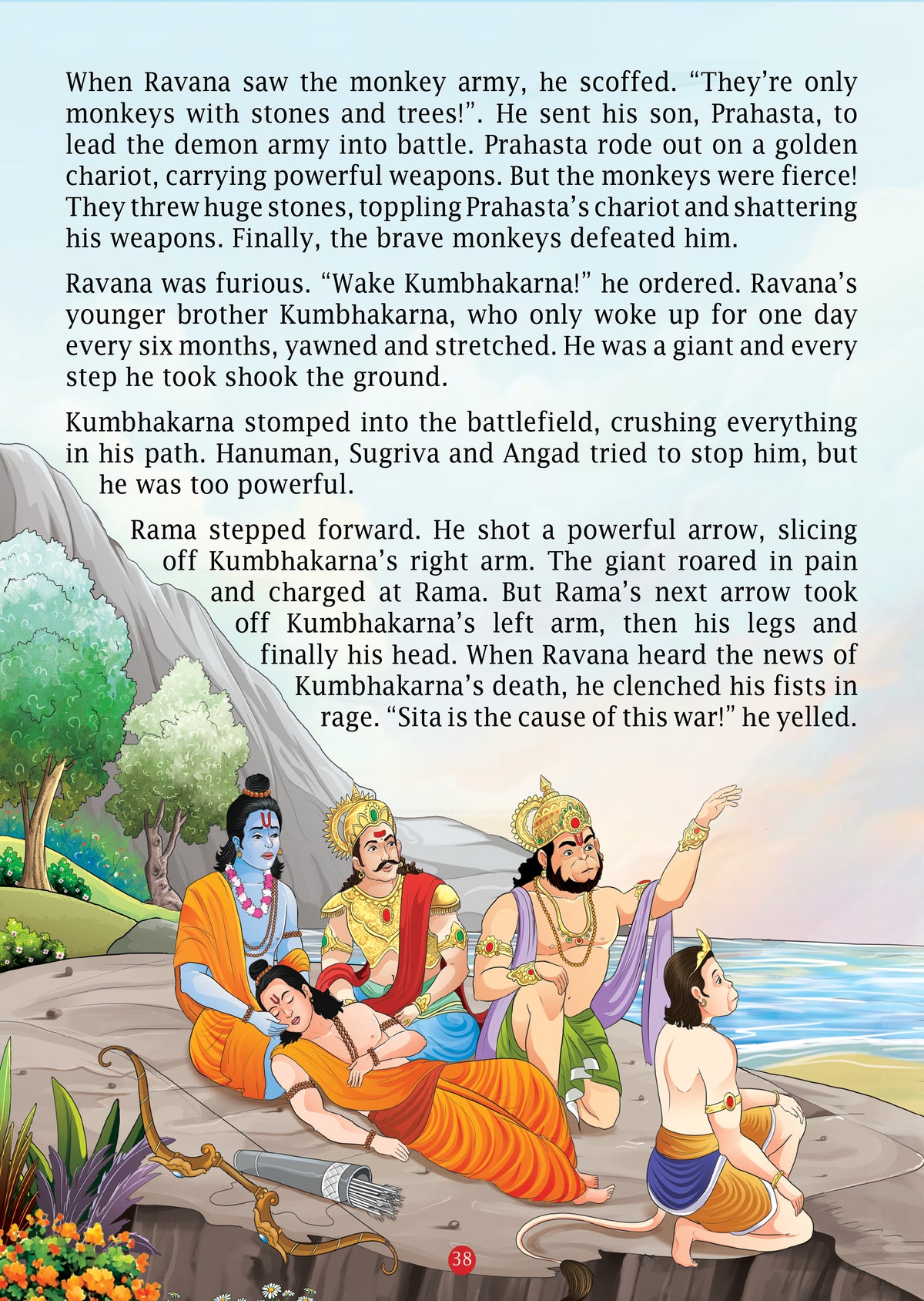 Ramayan Story Book for Kids | Padded Illustrated Mythology for Children By Sunita Pant Bansal | Retold Epic Tale for Kids | Age 7+ - Oswaal Books