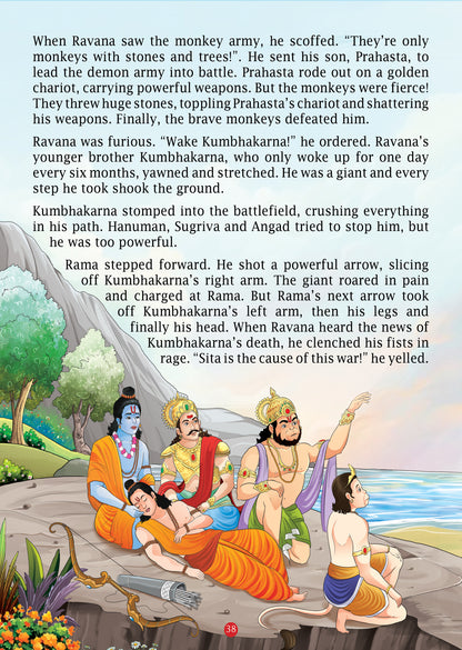 Ramayan Story Book for Kids | Padded Illustrated Mythology for Children By Sunita Pant Bansal | Retold Epic Tale for Kids | Age 7+ - Oswaal Books