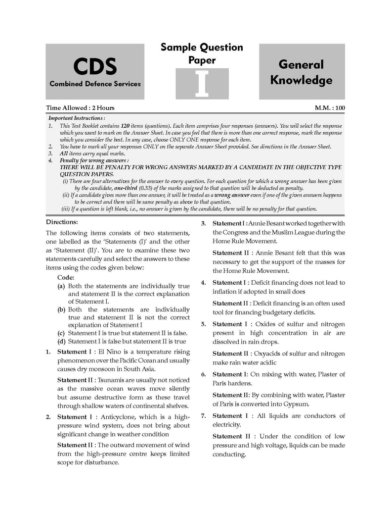 CDS (Combined Defence Services) Chapter-wise & Topic-wise 11 Years' Solved Papers 2014-2024 (II) | General Knowledge | For 2025 Exam