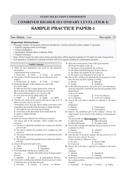 Oswaal SSC CHSL Tier-1 29 Previous Years Solved Papers English Medium | 2900+ Questions + 2 Practice Papers | Year-wise 2017-2025 | For 2026 Exam