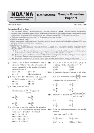 NDA/NA 13 Years’ Chapter-wise & Topic-wise Solved Papers | Mathematics | 2014-2026 (I) | Includes 2026 Paper – I | For Sep 2026 (II) Exam| With Oswaal AI