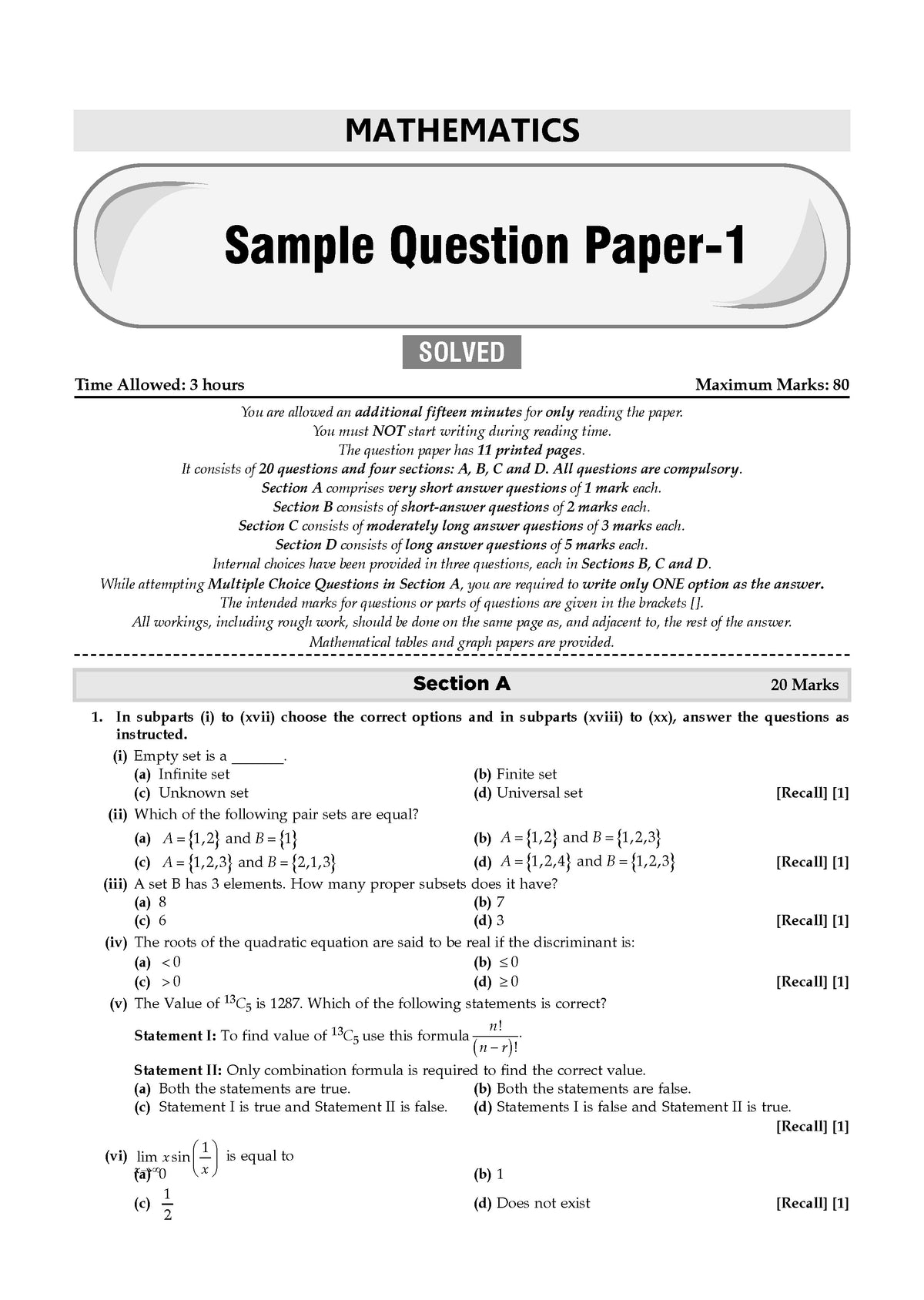 ISC 30 Combined Sample Question Papers Class-11 Science Stream (English Paper-1,English Paper-2,Physics,Chemistry, Mathematics & Biology)