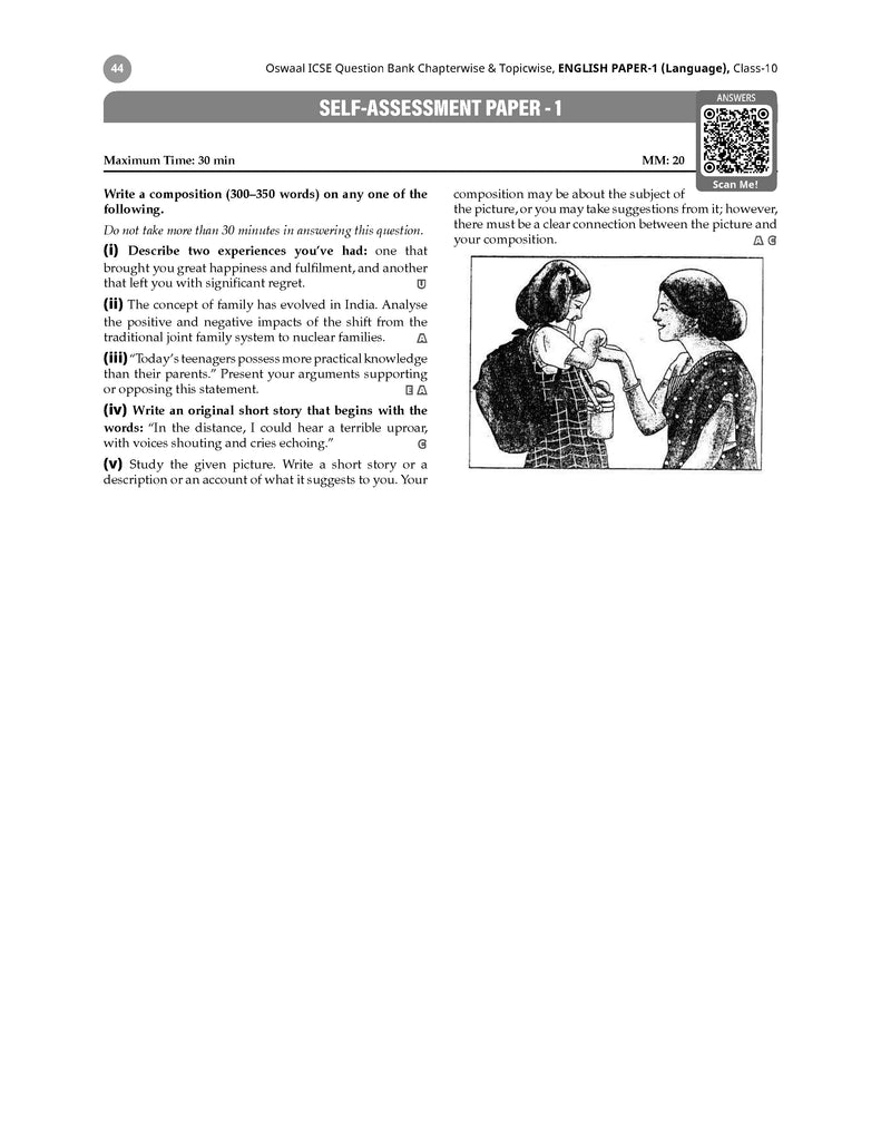 ICSE Question Bank Chapterwise & Topicwise Solved Papers Class 9 & 10 English-1 For 2026 Exam
