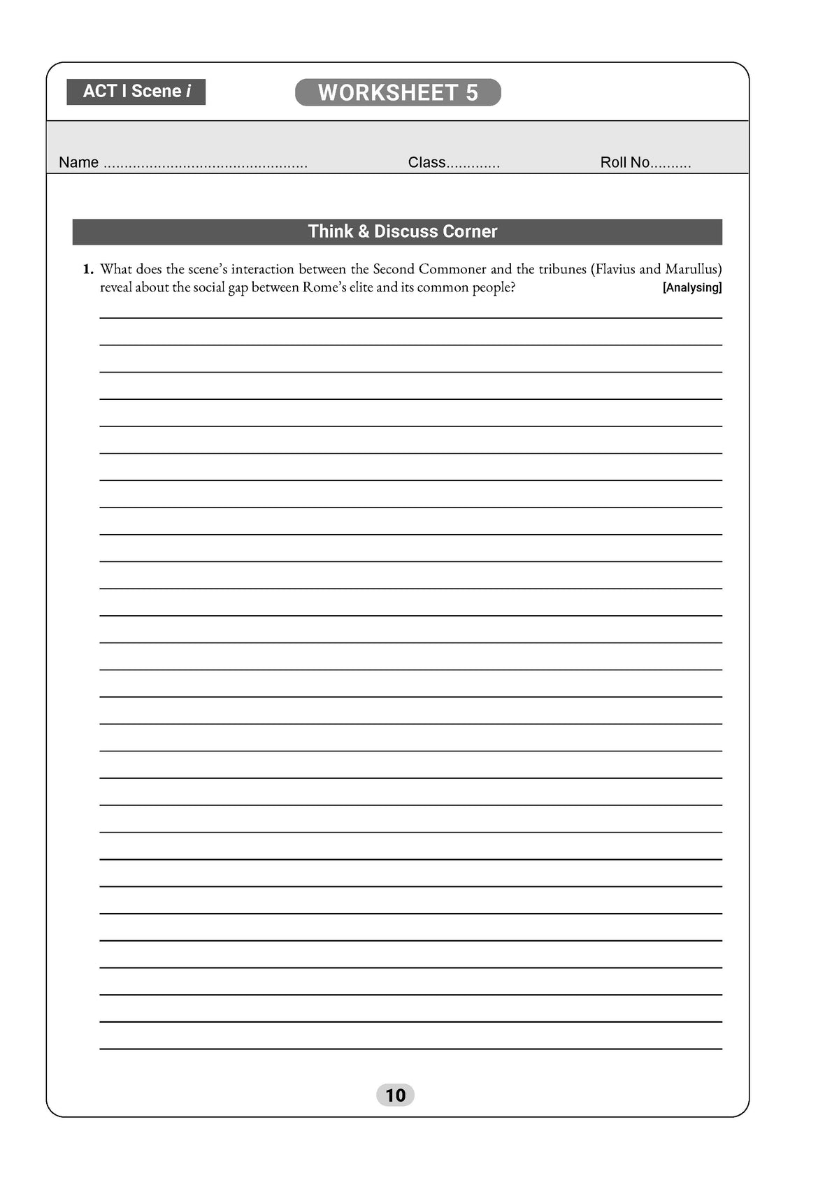 Oswaal William Shakespeare's Julius Caesar Workbook with Solutions ICSE 9 & 10