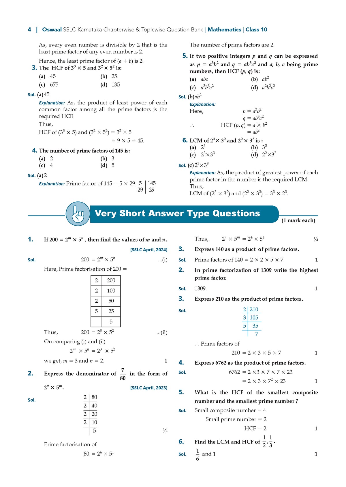 Oswaal Karnataka SSLC Class 10 Mathematics Chapterwise and Topicwise Question Bank Solved Papers 2017-2026 | For 2027 Exam | With Oswaal AI
