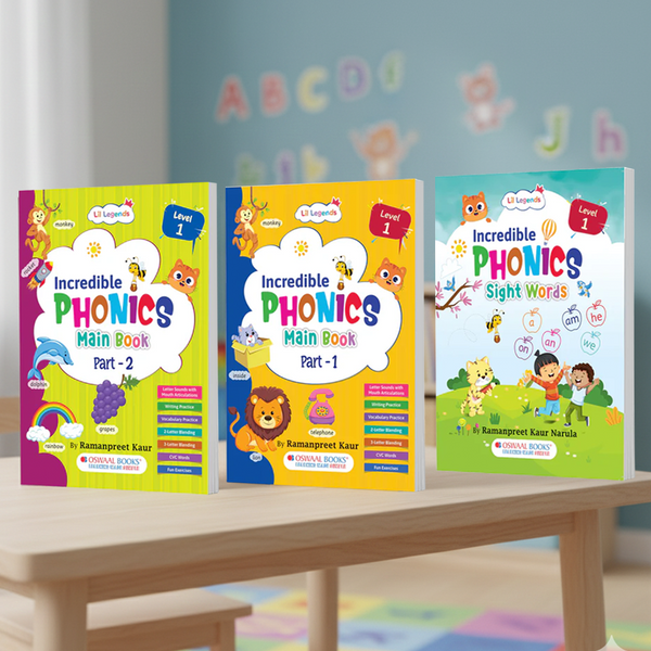Lil Legends Level 1 Phonics & Sight Words 3-Book Set for Ages 3–6 | Build Strong Reading Foundations, Boost Confidence & Vocabulary Early | Includes Phonics Part 1, Part 2 & Sight Words