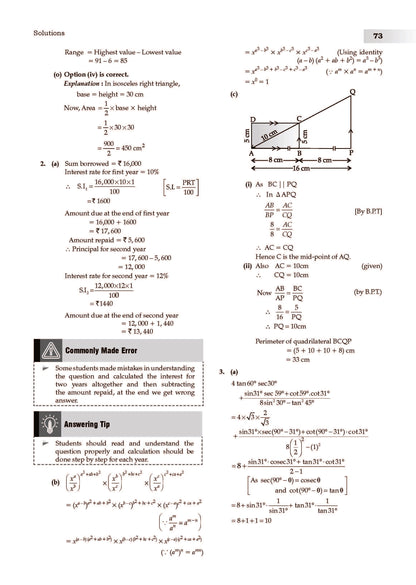 ICSE 10 Sample Question Papers Class 9 Mathematics for Exam 2026 (Strictly aligned with CISCE Latest Specimen Paper 2026), Competency-Based Questions, Mind Maps, On-Tips Notes, Solved MCQs, Revision with Explanations & Board Marking Scheme - Oswaal Books