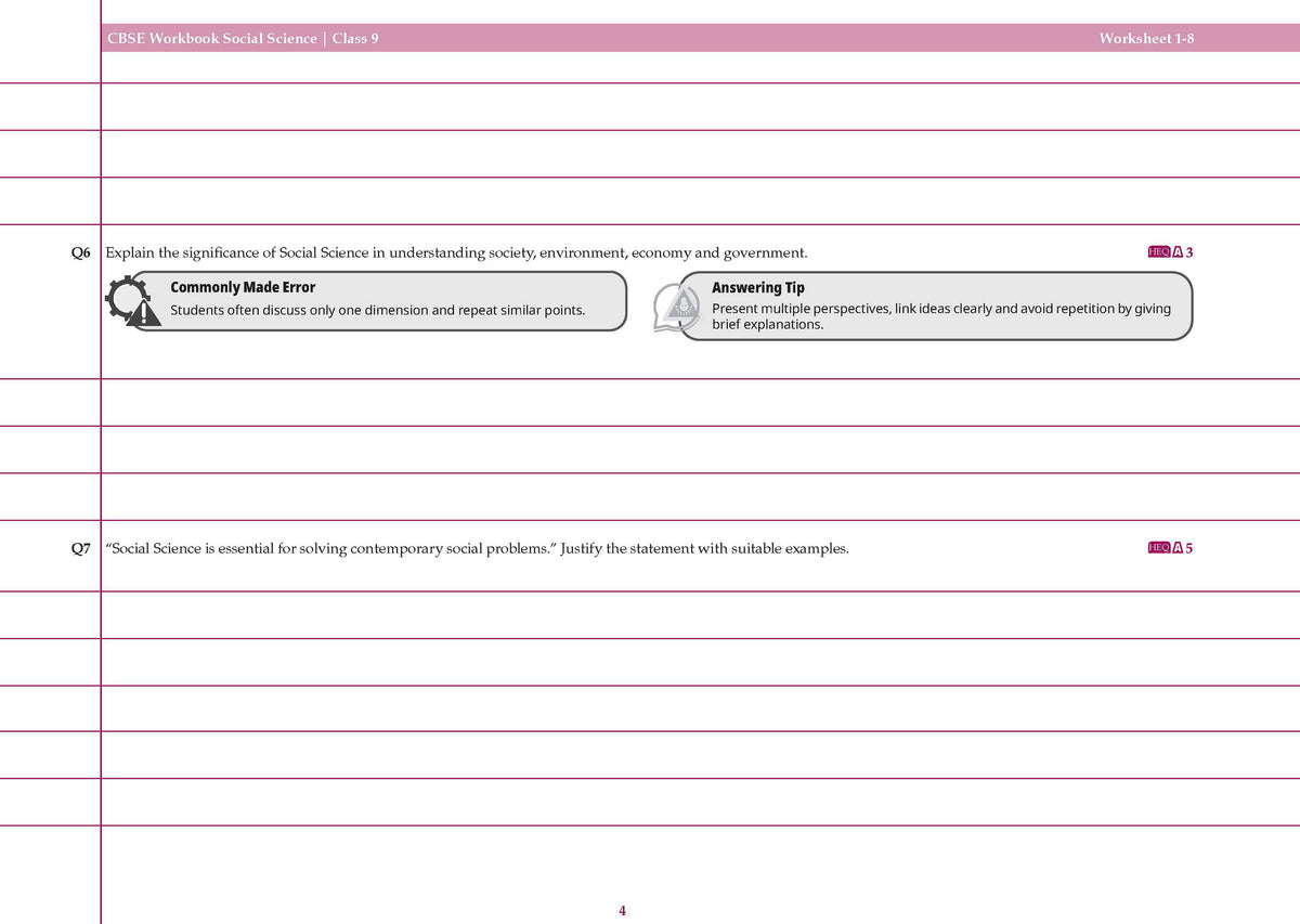 Oswaal CBSE Workbook Class 9 Social Science Part-1 | aligned with NCERT | Perforated Worksheets for Practice with Competency Based questions | NEP 2020 + NCF-SE 2023 | 2027 Exam